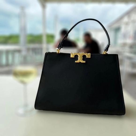 Tory Burch Eleanor Large Leather Top Handle Satchel T Logo - Picture 5 of 15